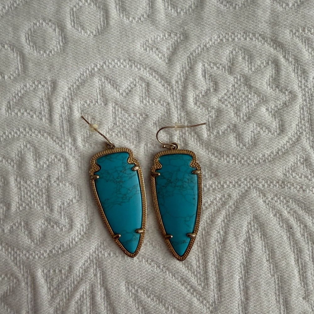 Kendra Scott Turquoise Drop Dangle Earrings - Women Jewelry